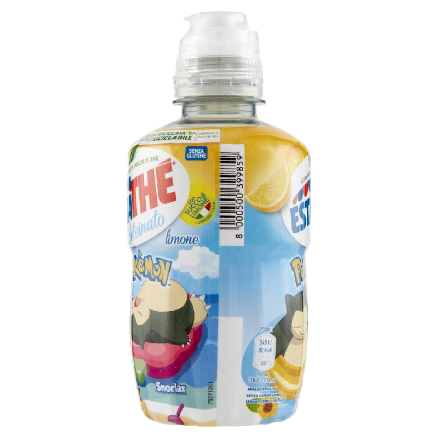 Estathé Deteinato Limone - The Freddo Deteinato con Vero Infuso di Foglie di The e Succo di Limone, Bevanda Analcolica Senza Glutine, 12 Bottiglie da 250 ml