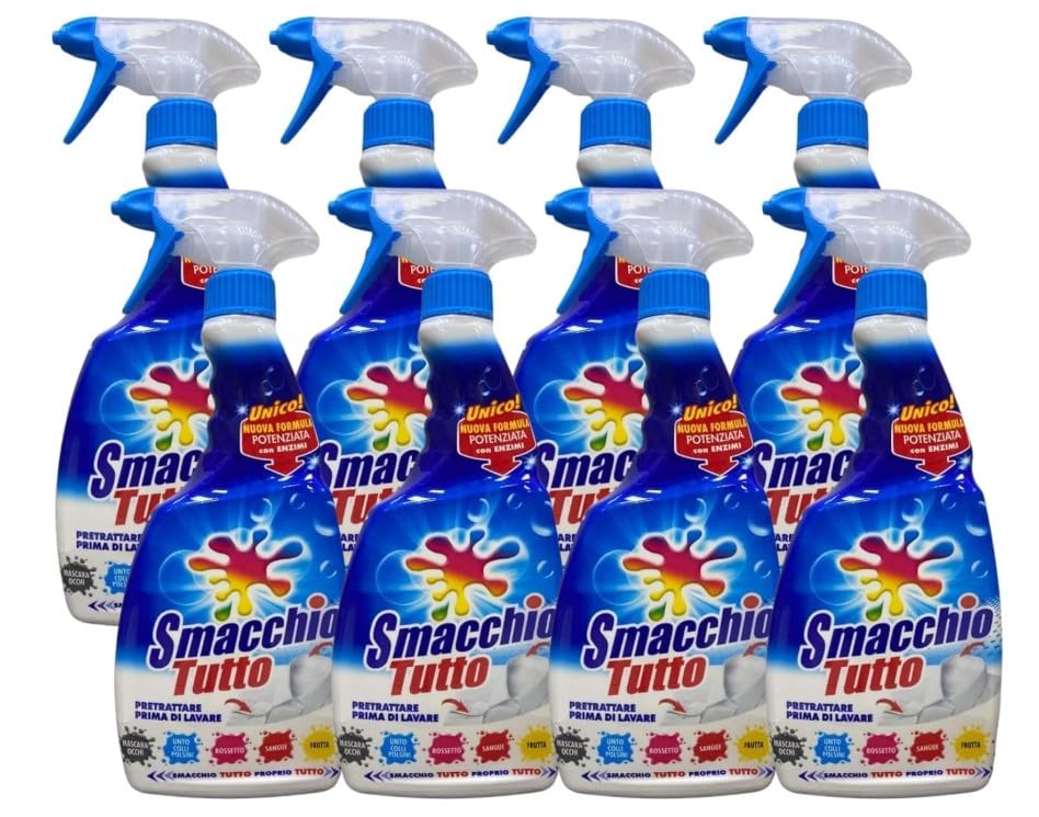 CG94 - Smacchio Tutto Spray, Efficace su Tutte le Macchie, Indicato per Eliminare dai Tessuti Macchie Difficili, da Usare Prima del Lavaggio, Formato da 500ml Box da (8-4-2, Unità) (Confezione da 8)