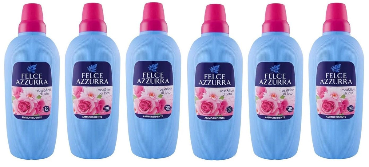 6x Felce Azzurra - Ammorbidente Rosa & Fiori Di Loto, Profumo Inconfondibile, Capi Morbidi - 30 Lavaggi - 2Lt