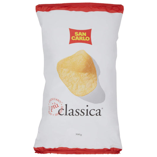 10 x BUSTA PATATINE SAN CARLO CLASSICA BAR PIU' GUSTO 300gr BOX ESPOSITORE CHIPS