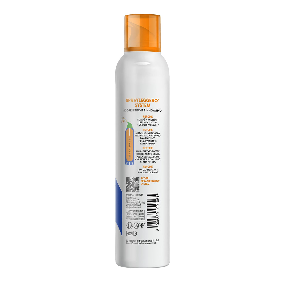Arancia e Pepe Nero Spray in Olio Extra Vergine di Oliva 200ml - Olio Spray italiano – Sprayleggero – 100% Naturale,100% Leggero, 100% Facile - Con lo spray risparmi fino al 90% di prodotto