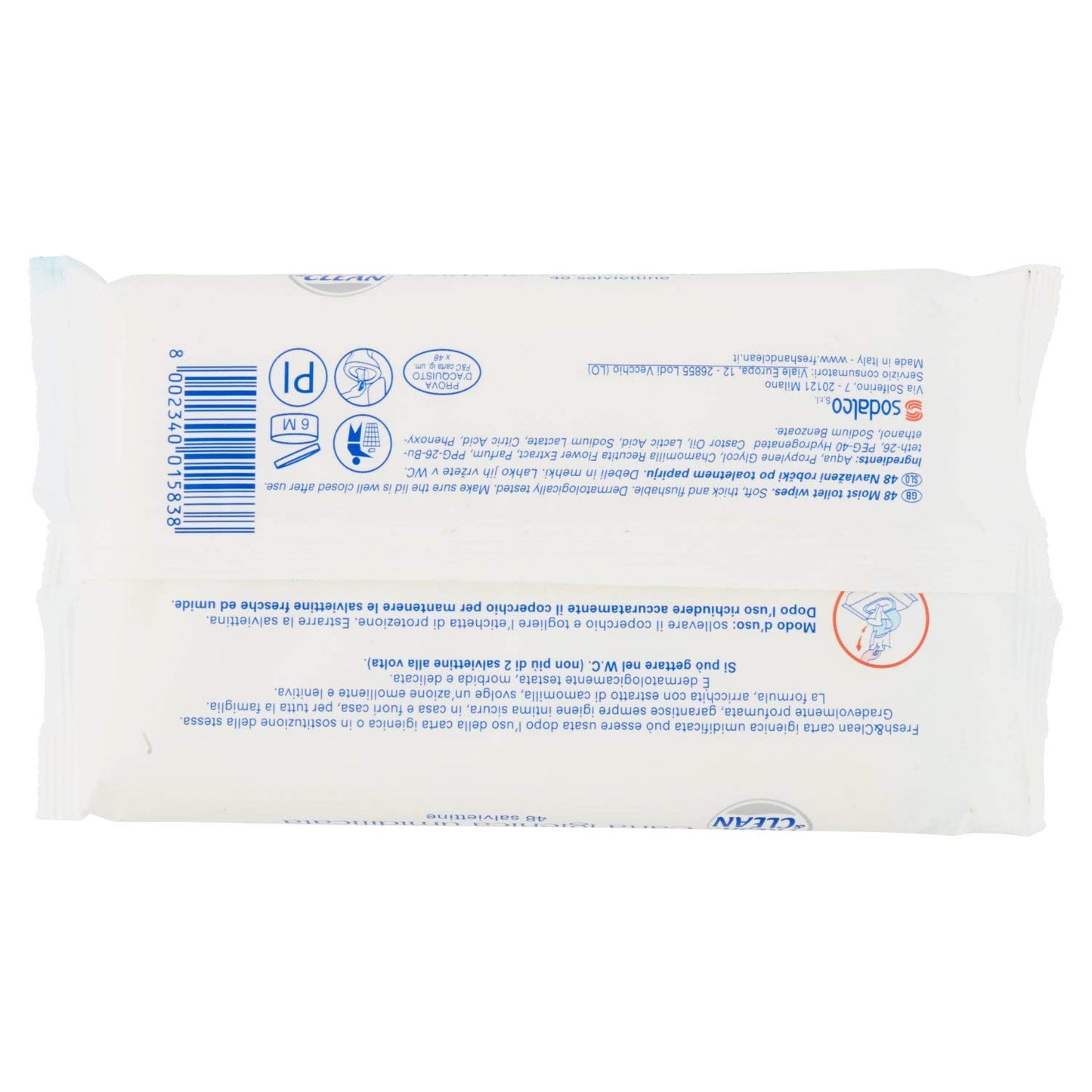 Fresh & Clean Carta Igienica Umidificata, 48 Pezzi