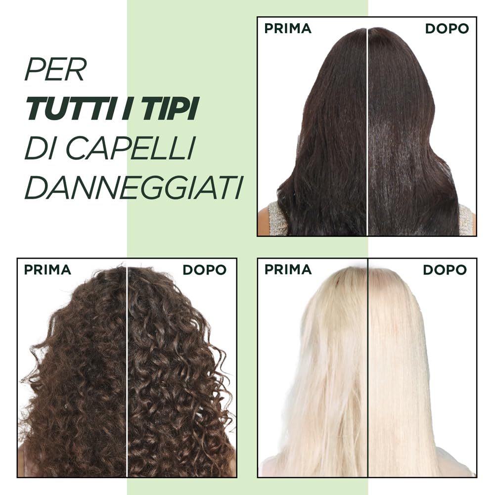 Garnier Fructis, Maschera Rimpolpante, Per Tutti i Capelli Danneggiati, Riparazione Profonda, Per Capelli Più Forti, Con Olio di Marula e Cheratina, Hair Bomb Keratin, Ripara&Rinforza, 320 ml