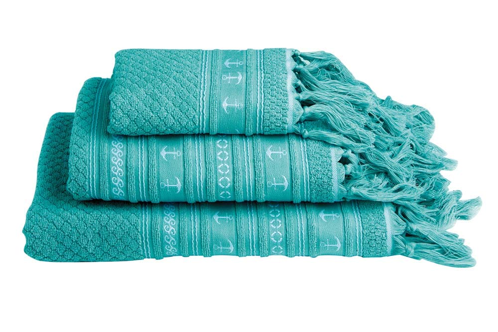 MARINE BUSINESS, SA Set 3 Asciugamani Ancore Ecru' Santorini