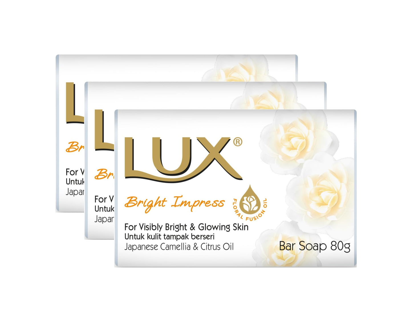 Lux Bright Impress Camellia & Citrus Oil Sapone | 3 Soap Bar