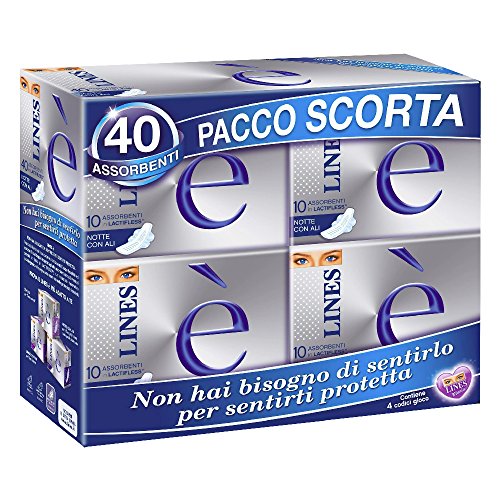 Lines È Notte con Ali Assorbenti, 36 Pezzi (4 X 9 pezzi)