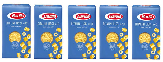 Barilla 5 X ditalini lisci Italian Pasta No. 43. 500 G