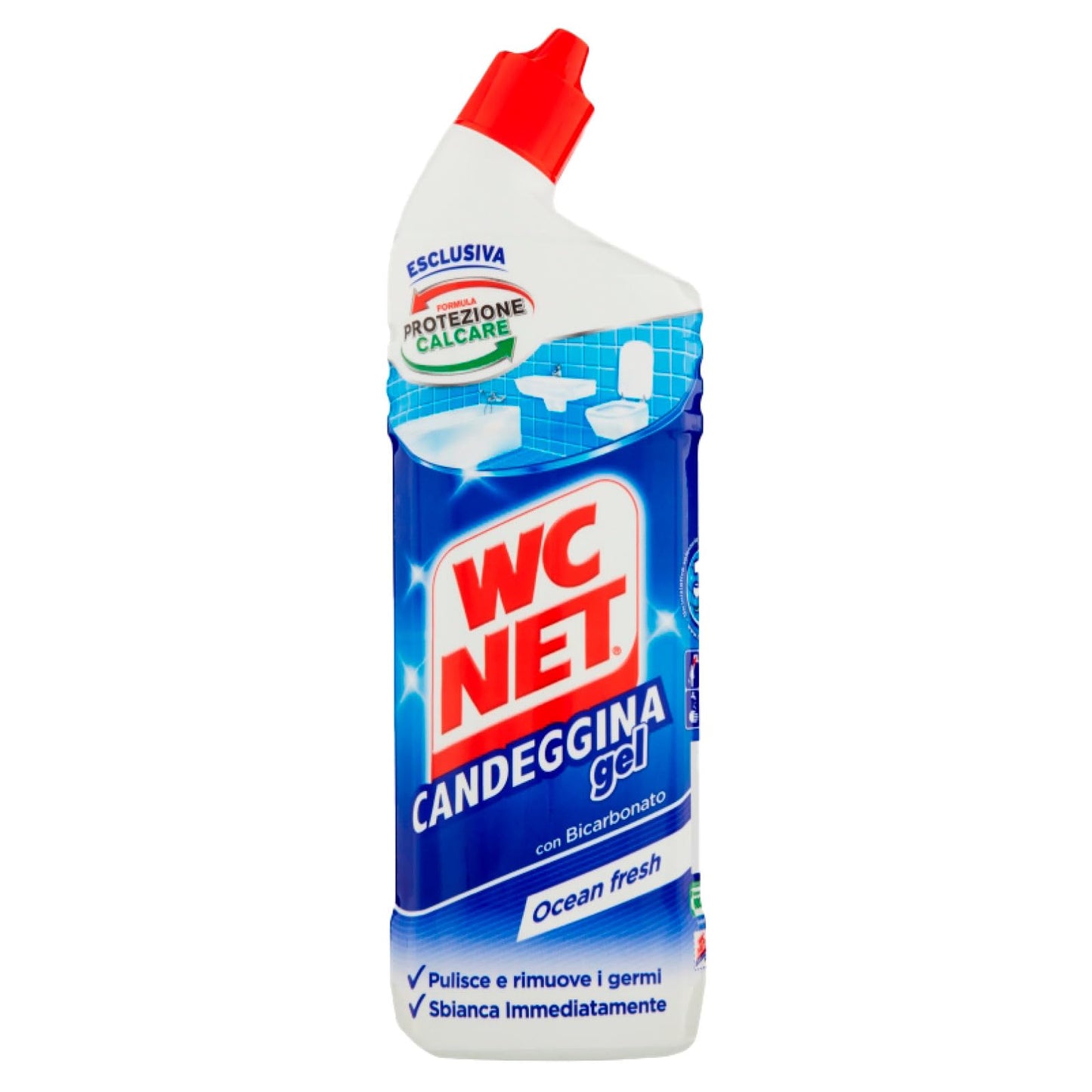 Wc Net - Candeggina Gel Extra White, Detergente per Sanitari e Superfici, Essenze Assortite a Seconda della Disponibilità, 700 ml x 4 Confezioni