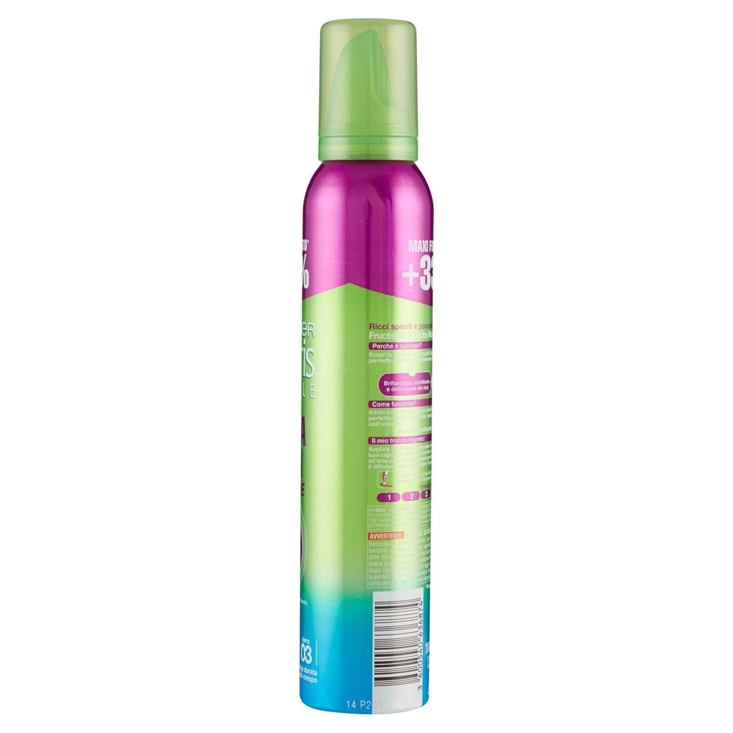 Garnier Fructis Hydra Ricci Wet Shine Mousse Ravviva Ricci Effetto Bagnato, 200 ml