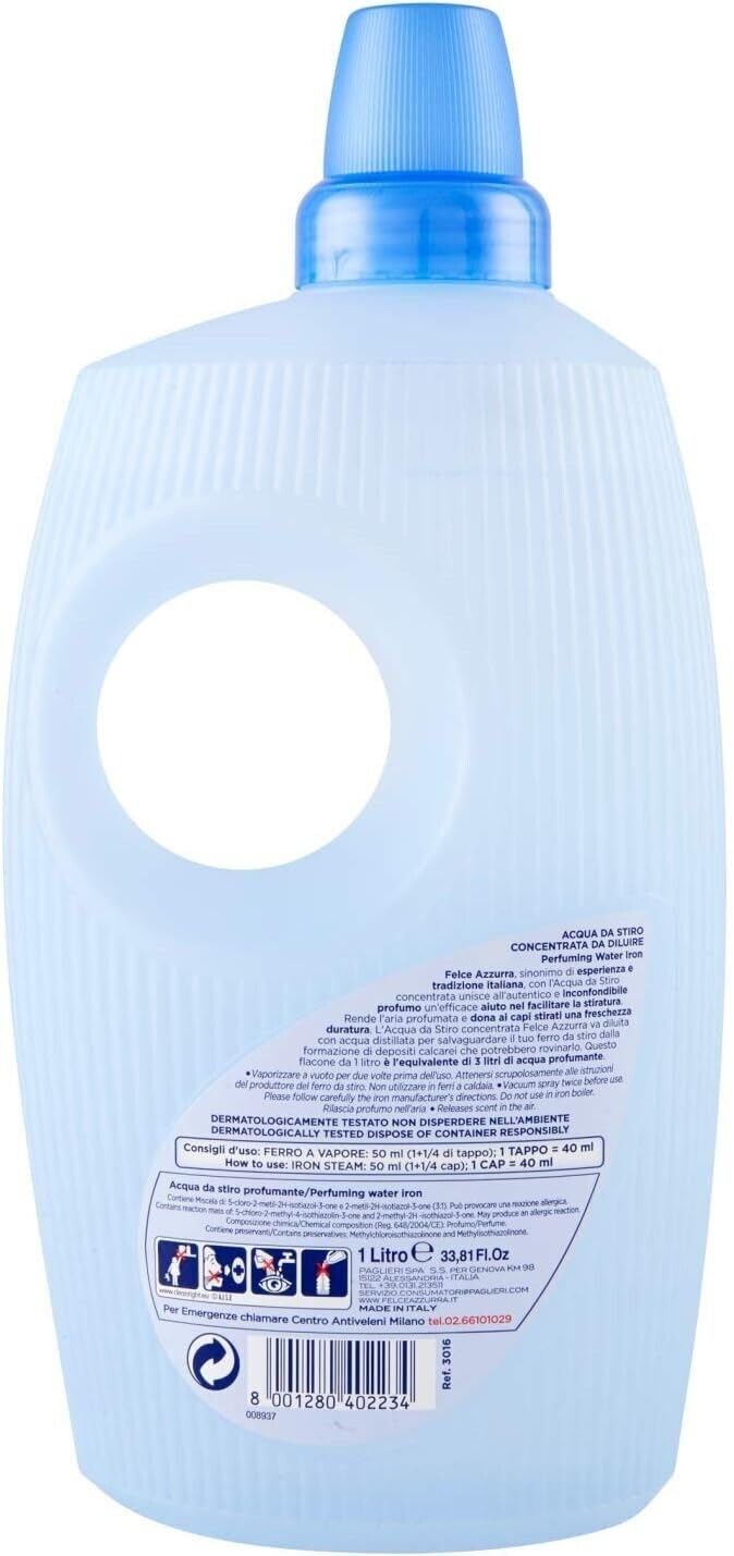 Felce Azzurra Acqua Profumata per Ferro da Stiro, 6 confezioni da 1000 ml