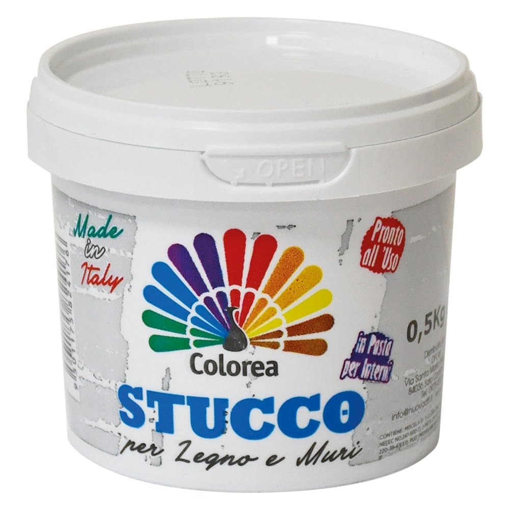 STUCCO IN PASTA COLOREA DA 0.5 KG BIANCO