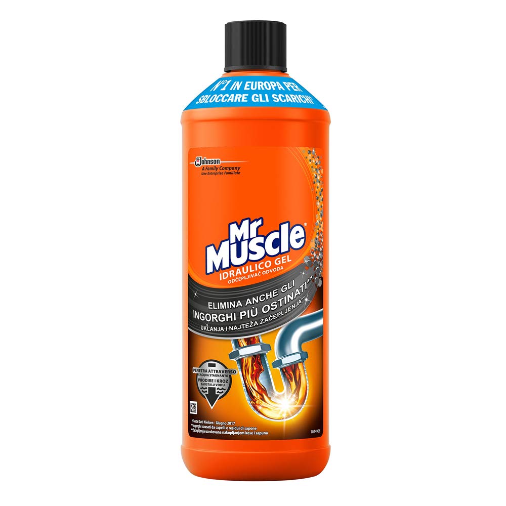 Mr Muscle Idraulico Gel Confezione Doppia, 2 bottiglie da 1000 ml