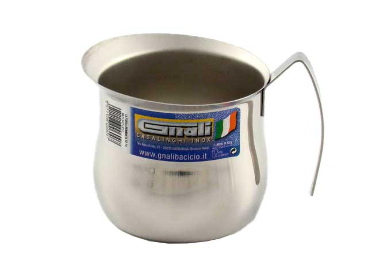 Gnali One Size LATTIERA BOMBATA 12tz LB12, Acciaio Inossidabile, Stainless Steel