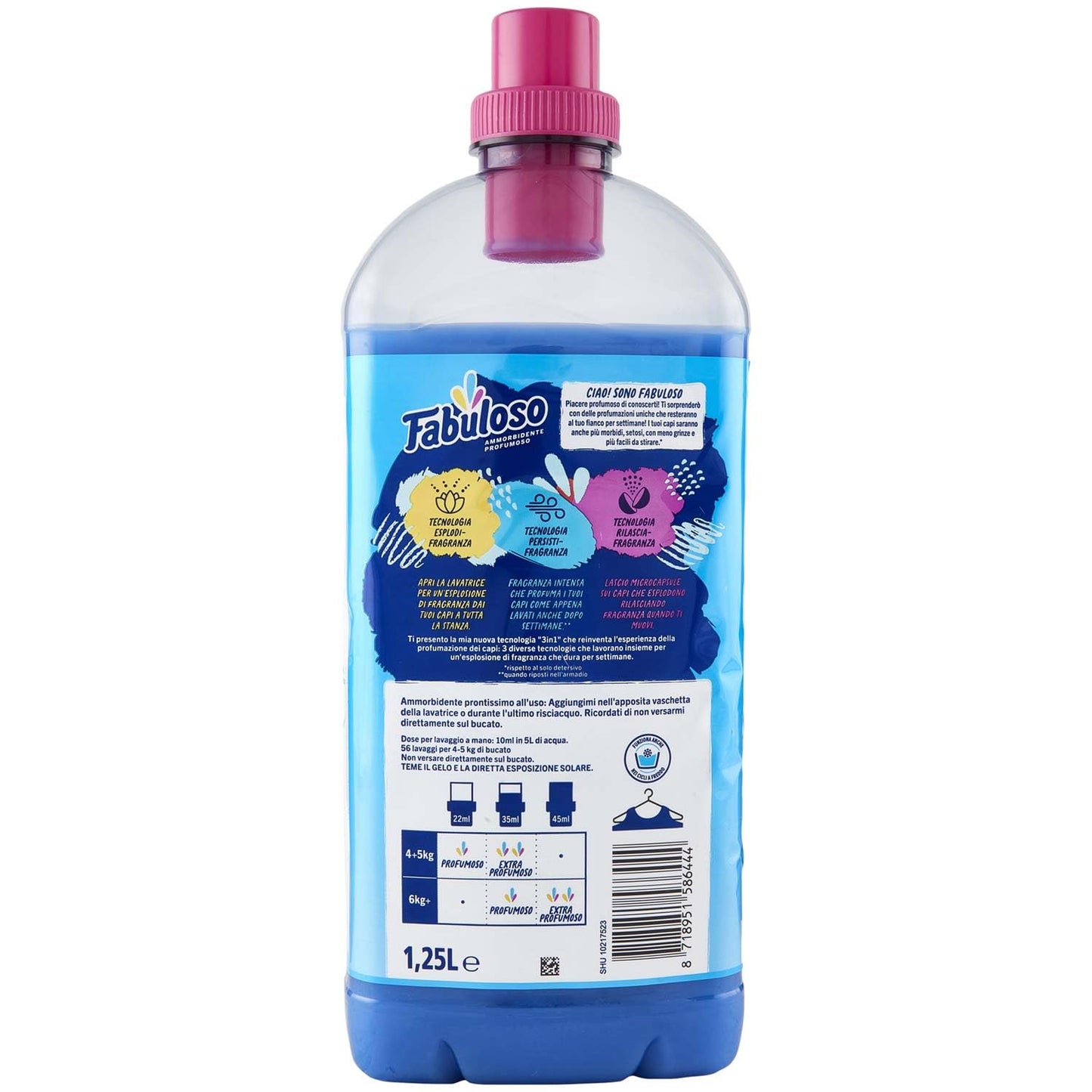 Fabuloso ammorbidente concentrato Fresco Mattino 56 lavaggi 1,25 L