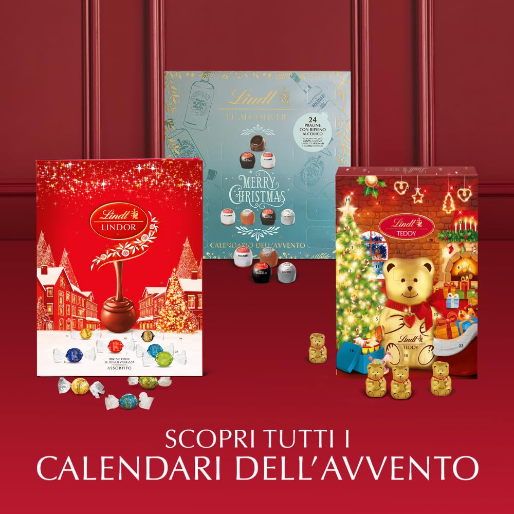 Lindt Calendario Dell'Avvento Lindor 24 Praline Lindor, Confezione da 299g
