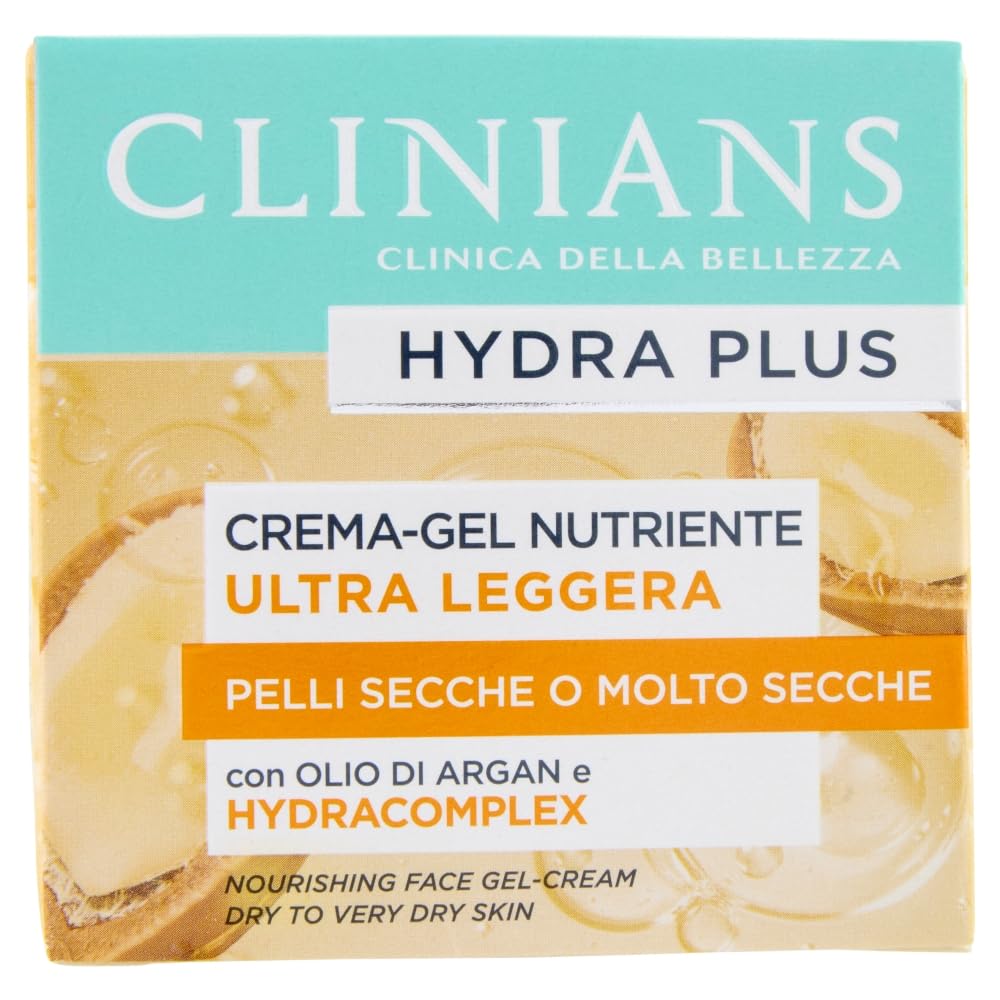 CLINIANS | Hydra Plus Crema-Gel Nutriente Ultra Leggera, Dermatologicamente Testato, Made in Italy, 50 ml