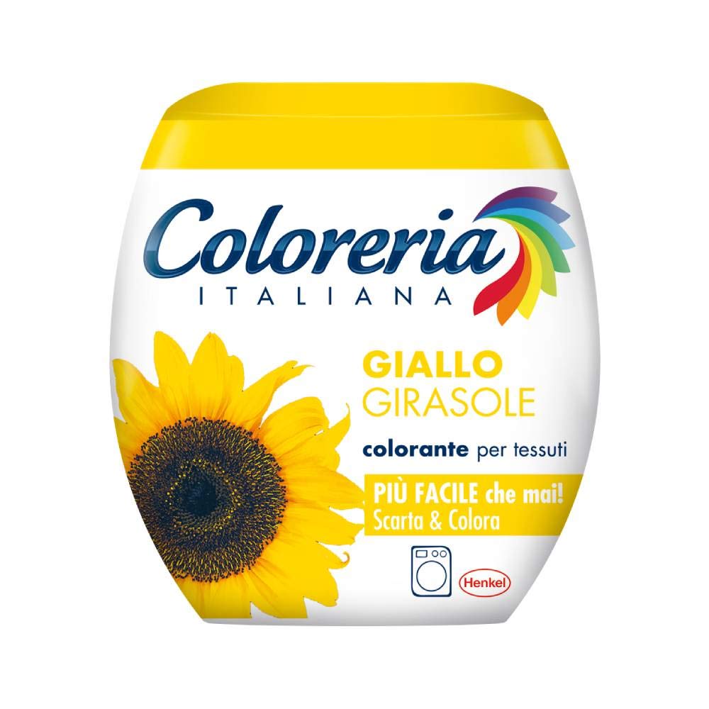 Coloreria Italiana Grey Colorante Tessuti e Vestiti in Lavatrice, Giallo Girasole, 1 Confezione