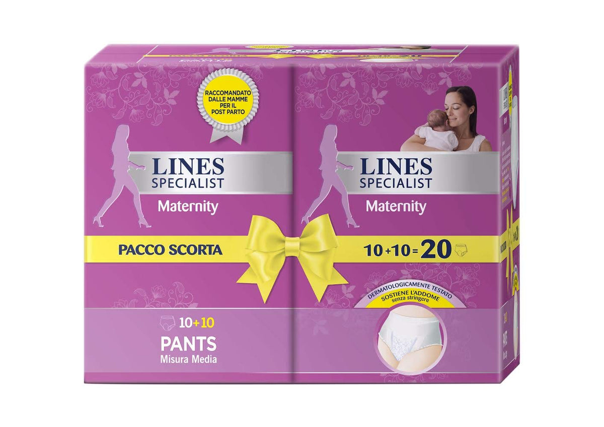 Lines Specialist Pants Maternity Misura Media, 70 - 100 cm, 20 Mutandine Post Parto