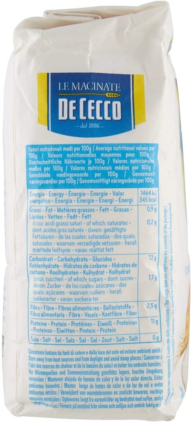 De Cecco 6 x Farina di grano tipo 0 cm 1 kg per le tue esigenze di cottura
