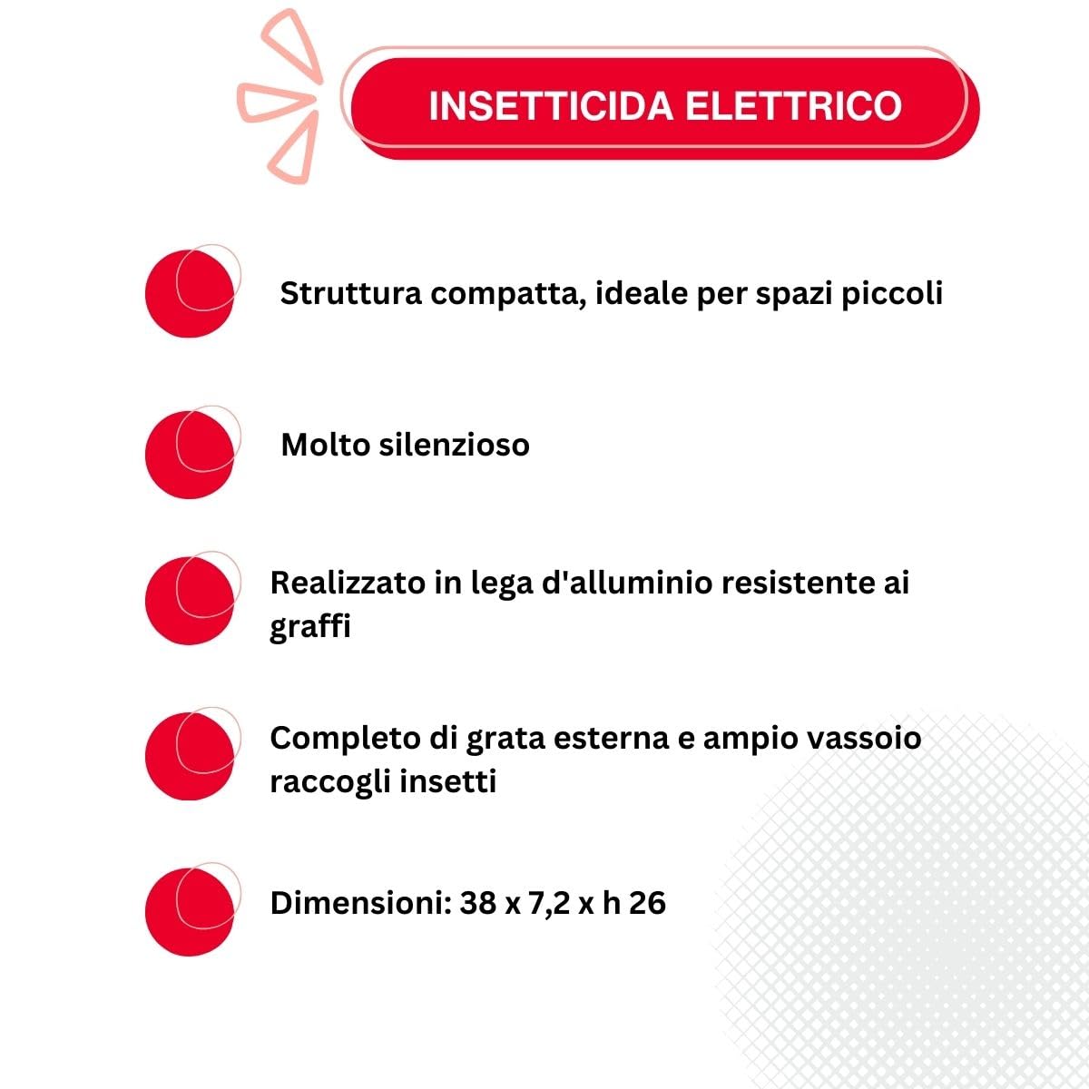 INSETTICIDA ELETTRICO 2 x 10 W cm 38 x 7.2 x h 26 mq.80