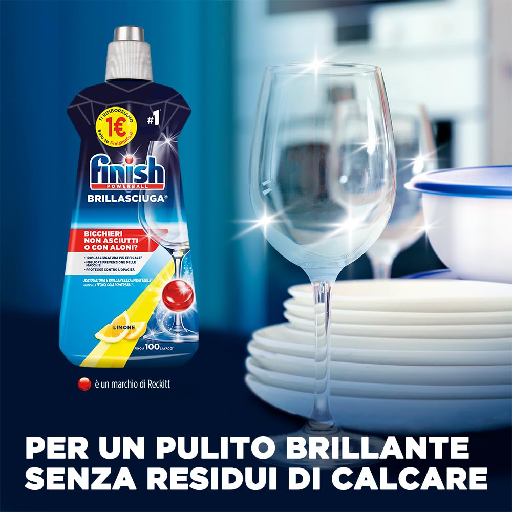 Finish Brillantante, Additivo Lavastoviglie al Limone, 500 ml (Confezione da 3)