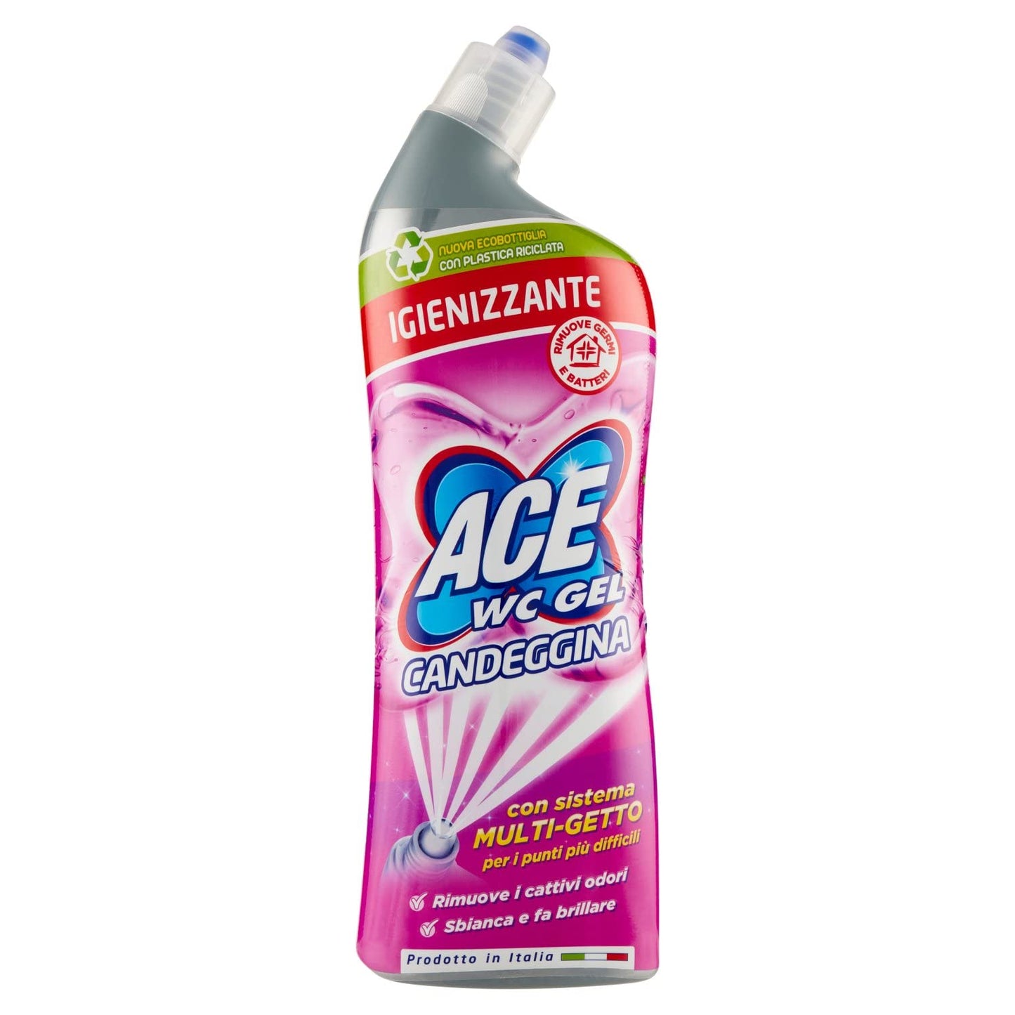 ACE Pulitore WC Gel con Candeggina, 700 ml, 13 Pezzi