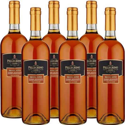 Moscato Liquoroso di Sicilia | Pellegrino 1880 | Vino Bianco da Dessert | 6 Bottiglie 50cl | Idea Regalo