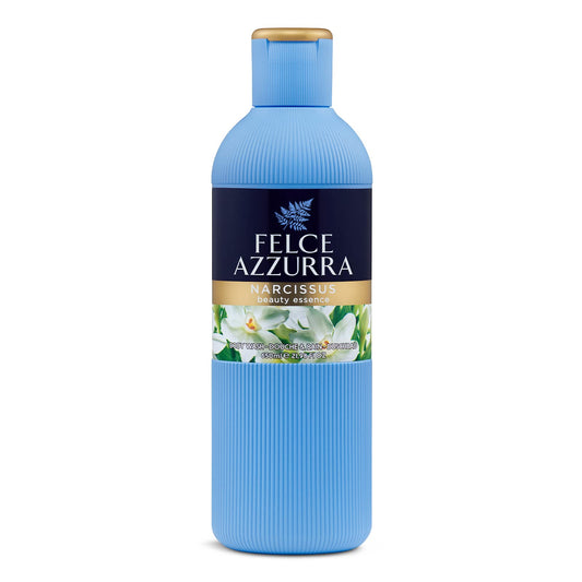 Felce Azzurra - Bagnoschiuma Profumato Narciso, Detergente Delicato Idratante per Pelle Morbida, Note Dolci Agrumate di Arance e Vaniglia, Dermatologicamente Testato, 6 confezioni da 650 ml