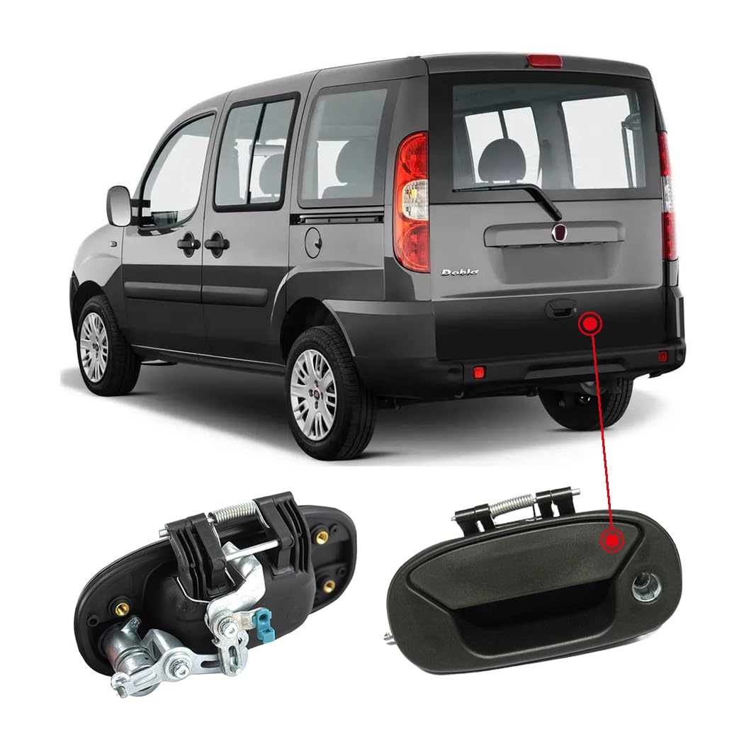 CG94 - Maniglia Portellone F!Iat Doblo 2000-2005 Nera C/Blocchetto Chiave Porta Carico Post