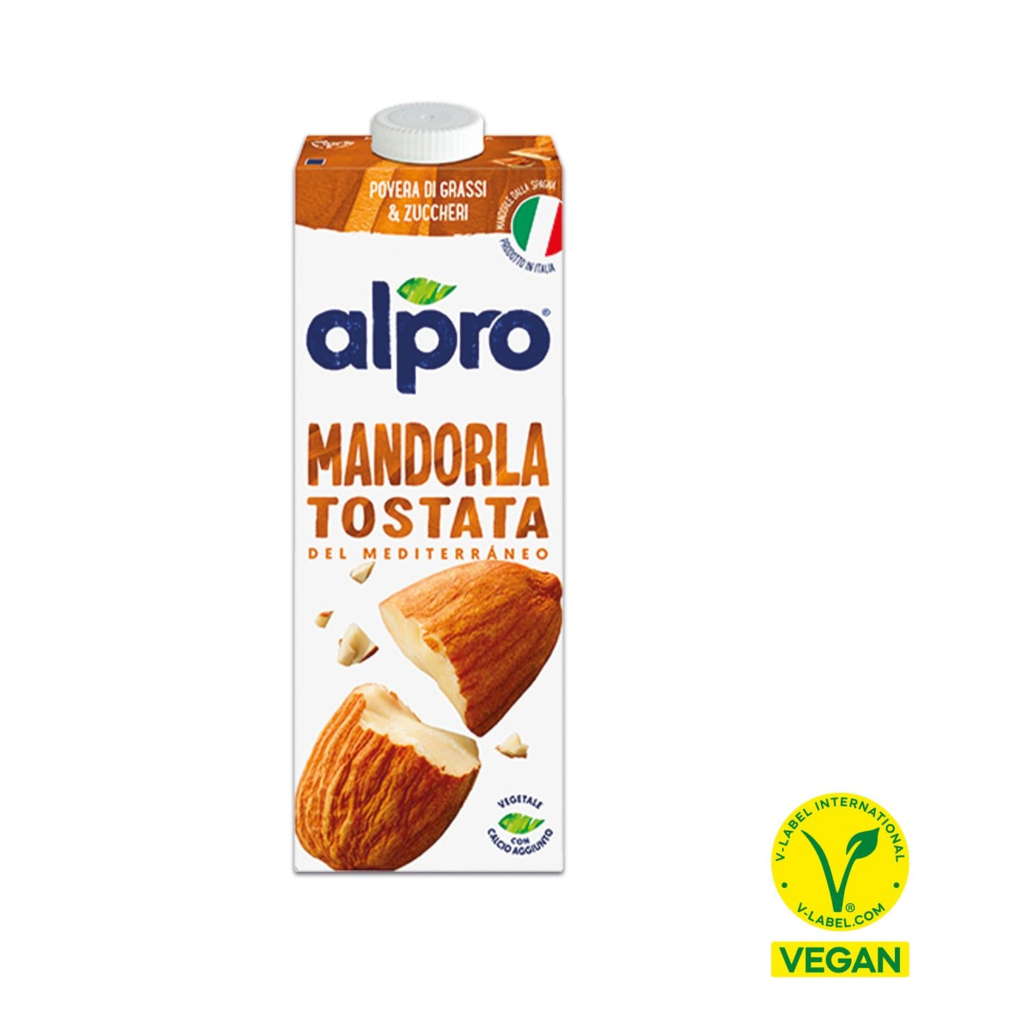 ALPRO CLASSICO, Bevanda alla MANDORLA, 100% vegetale con vitamine B2, B12 e D2, E (8 confezioni x 1 Litro)