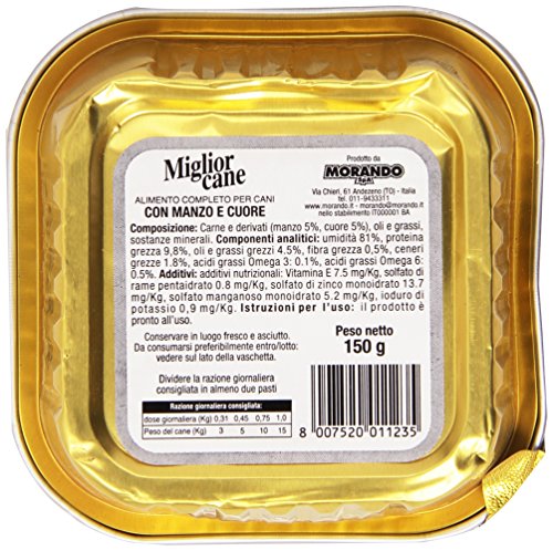 MigliorCane Vaschetta Manzo/Cuore 150 g