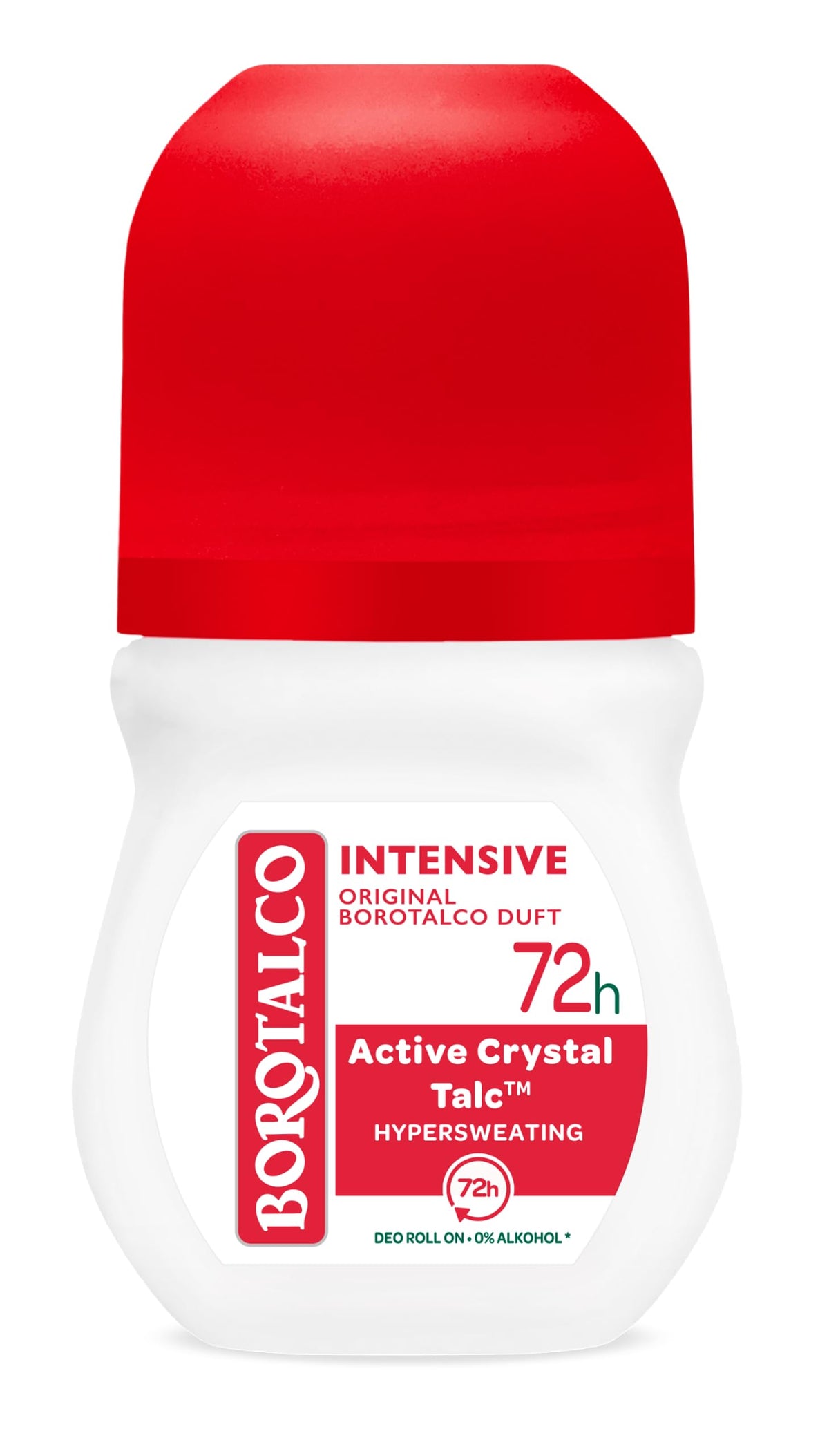 Borotalco Deodorante Roll-On Intensive 6 x 50 ml – 72 ore di efficacia – Formula con Active Crystal Talc per tripla protezione contro il sudore – 0% alcol – Deodorante per uomo e donna
