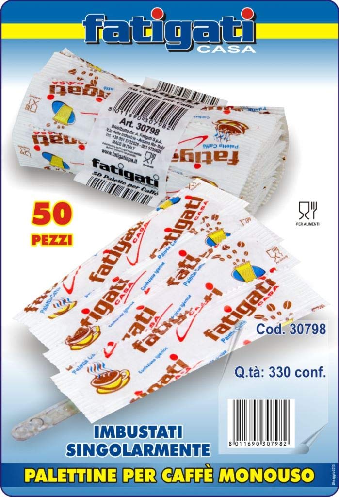 Monouso palettine caffe'50pezzi 30798 fatig imbustate singolarmente