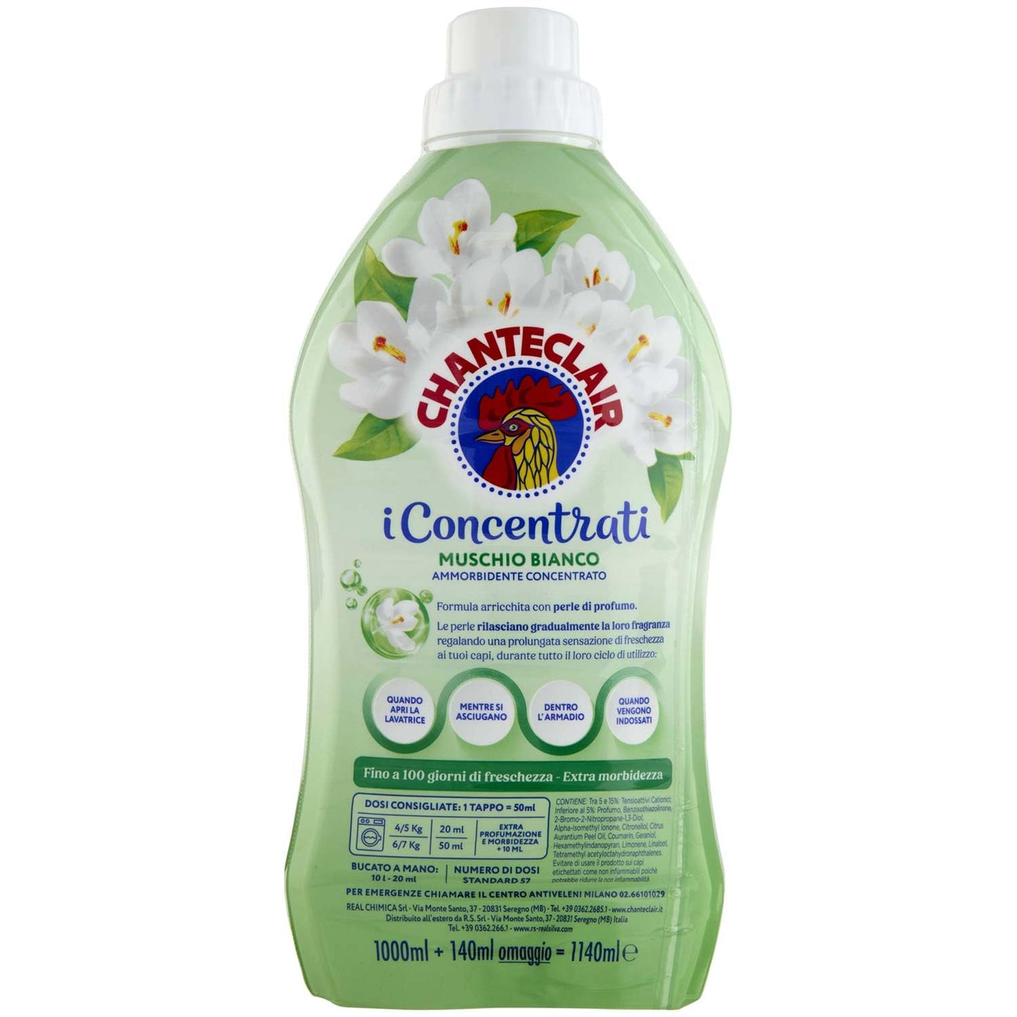 Chanteclair, Ammorbidente I Concentrati, 50 Lavaggi, Muschio Bianco, 1 l