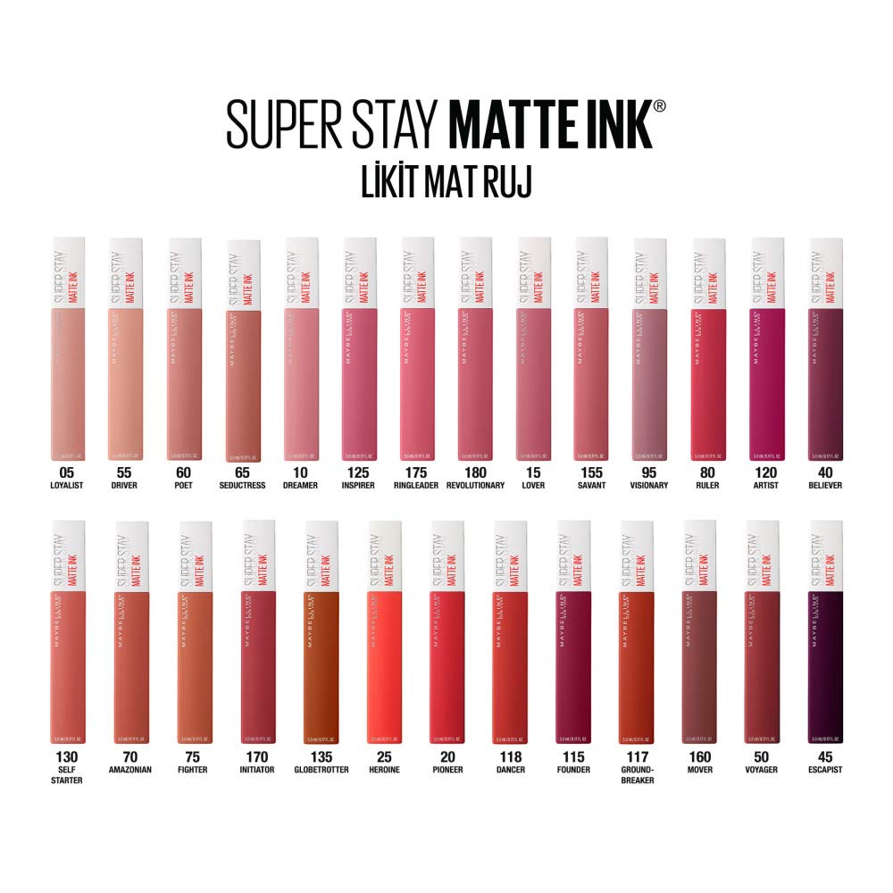 GEMEY MAYBELLINE - Rossetto Superstay Matte Ink, 5 ml, 80 Ruler