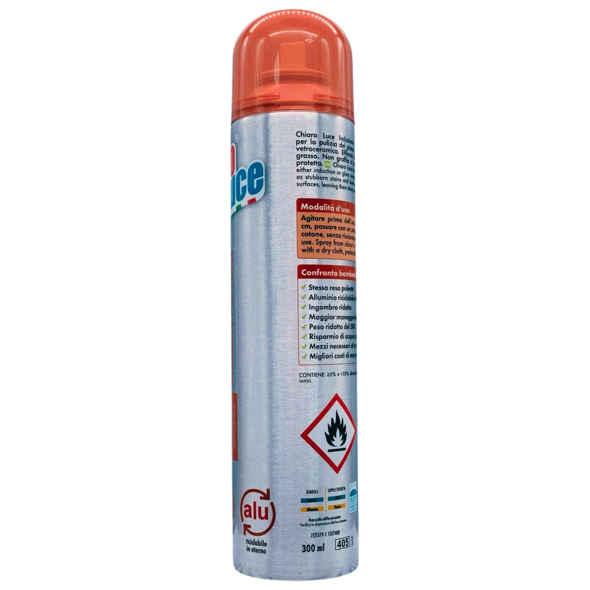 Chiaro Luce Spray Per Piani Cottura a INDUZIONE, Pulito Senza Fatica, Sgrassa Senza Graffiare, Senza Risciacquo 300ml