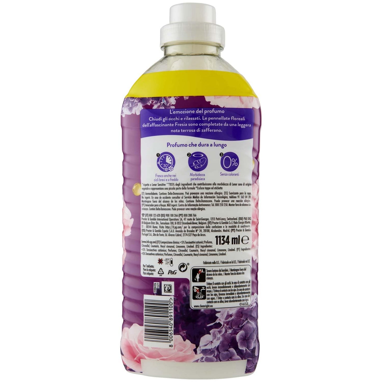 Lenor Ammorbidente Lavatrice Concentrato, Ametista Rosa e Note Di Muschio, 54 Lavaggi 1134 ml