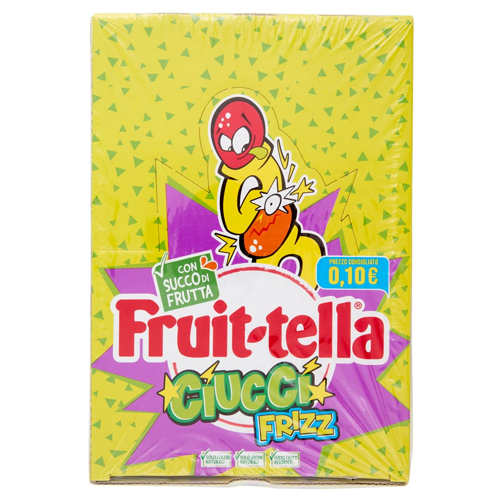 Fruittella Ciuccio Frizz, Caramelle Gommose Frizzanti, Gusto Frutti Assortiti, Idee Regalo per Compleanni e Feste, Box da 150 pezzi Incartati Singolarmente