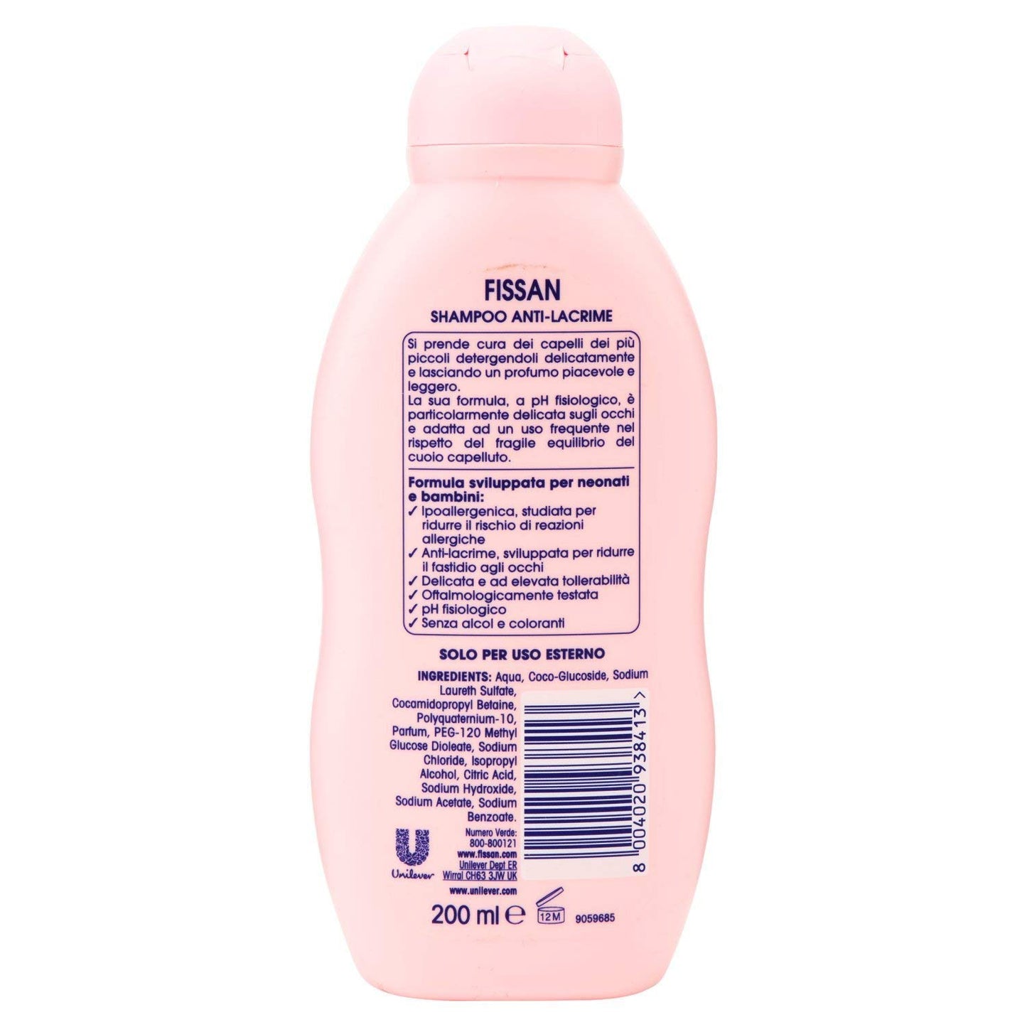 FISSAN BABY Shampoo 2 in 1 Formato Convenienza 2,4Lt ml (6 confezioni da 400 ml)