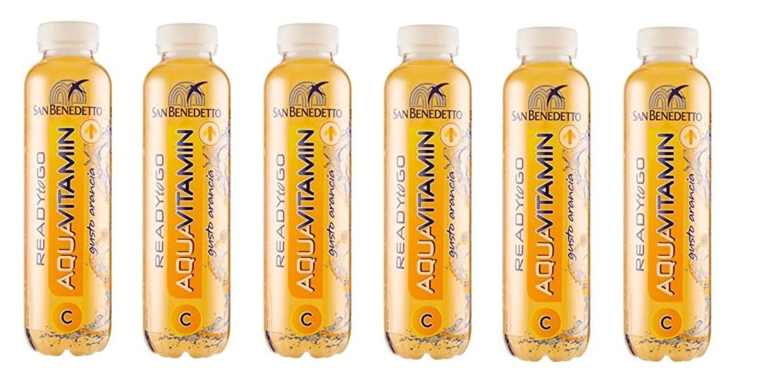 6 x San Benedetto Aquavitamin READYtoGo Natural Orange Bevanda con vitamina C 40cl