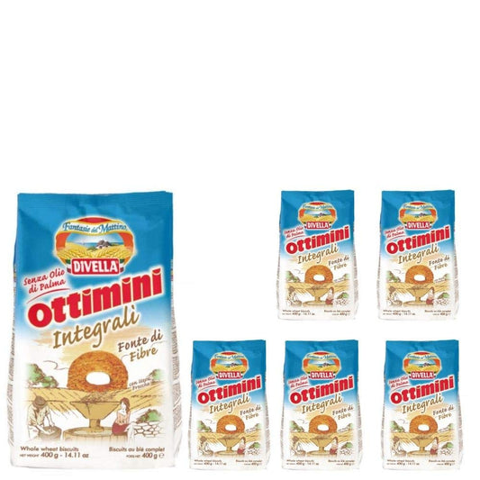 Divella Biscotti Ottimini Integrali 6 Confezioni da 400 grammi