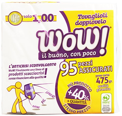 Wow! - Tovaglioli 2 Veli 40X40, 95 Pezzi