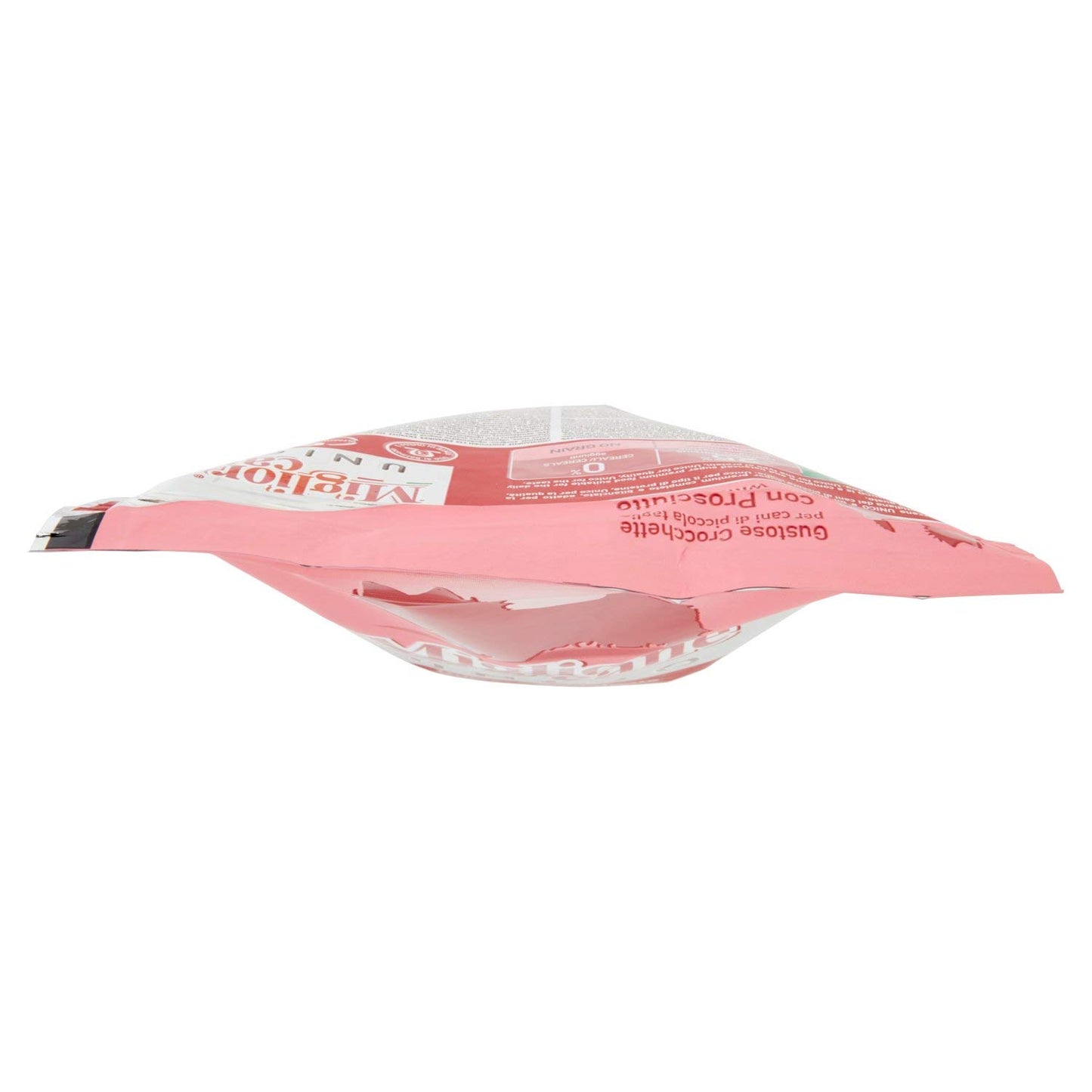 MIGLIOR UNICROKETTE SUINO con PROSCIUTTO per cani busta di piccole dimensioni con cerniera 800 grammi