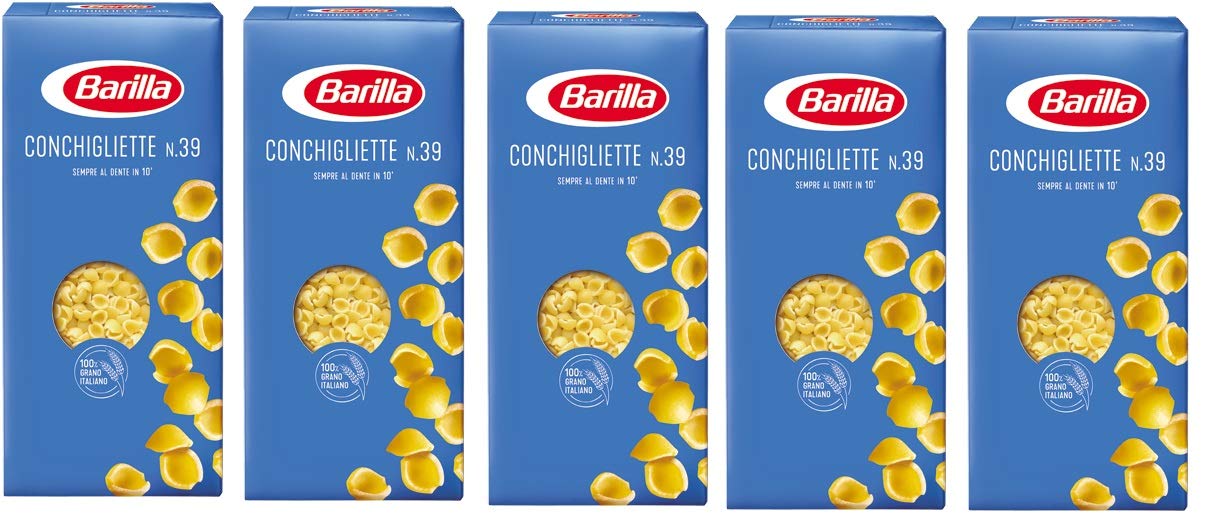Barilla 5 x Conchigliette No. 39 Italian Pasta 500 g