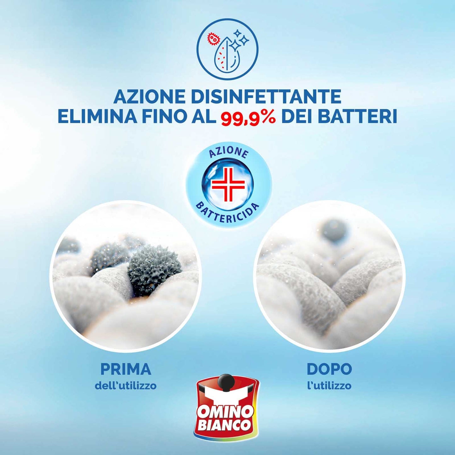Omino Bianco - Additivo Disinfettante in Polvere per Bucato, Smacchia e Elimina i Cattivi Odori, con Tecnologia Deo+, 3 Confezioni da 450 g ognuna
