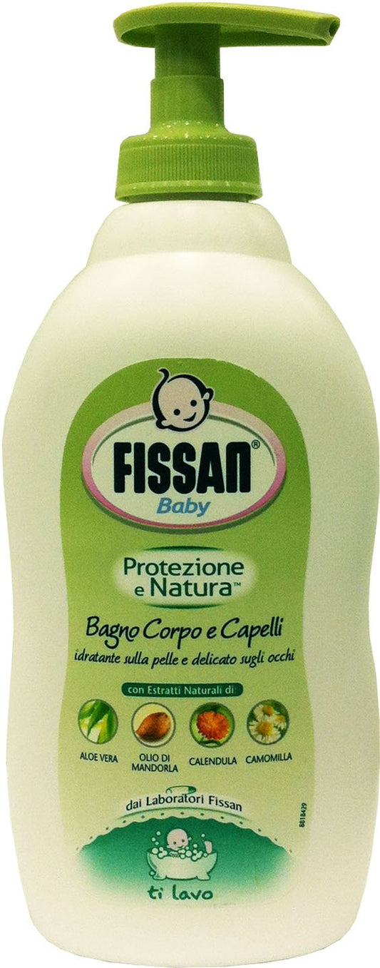 6 x FISSAN BABY Bagno Protezione&Natura Corpo E Capelli 400 Ml