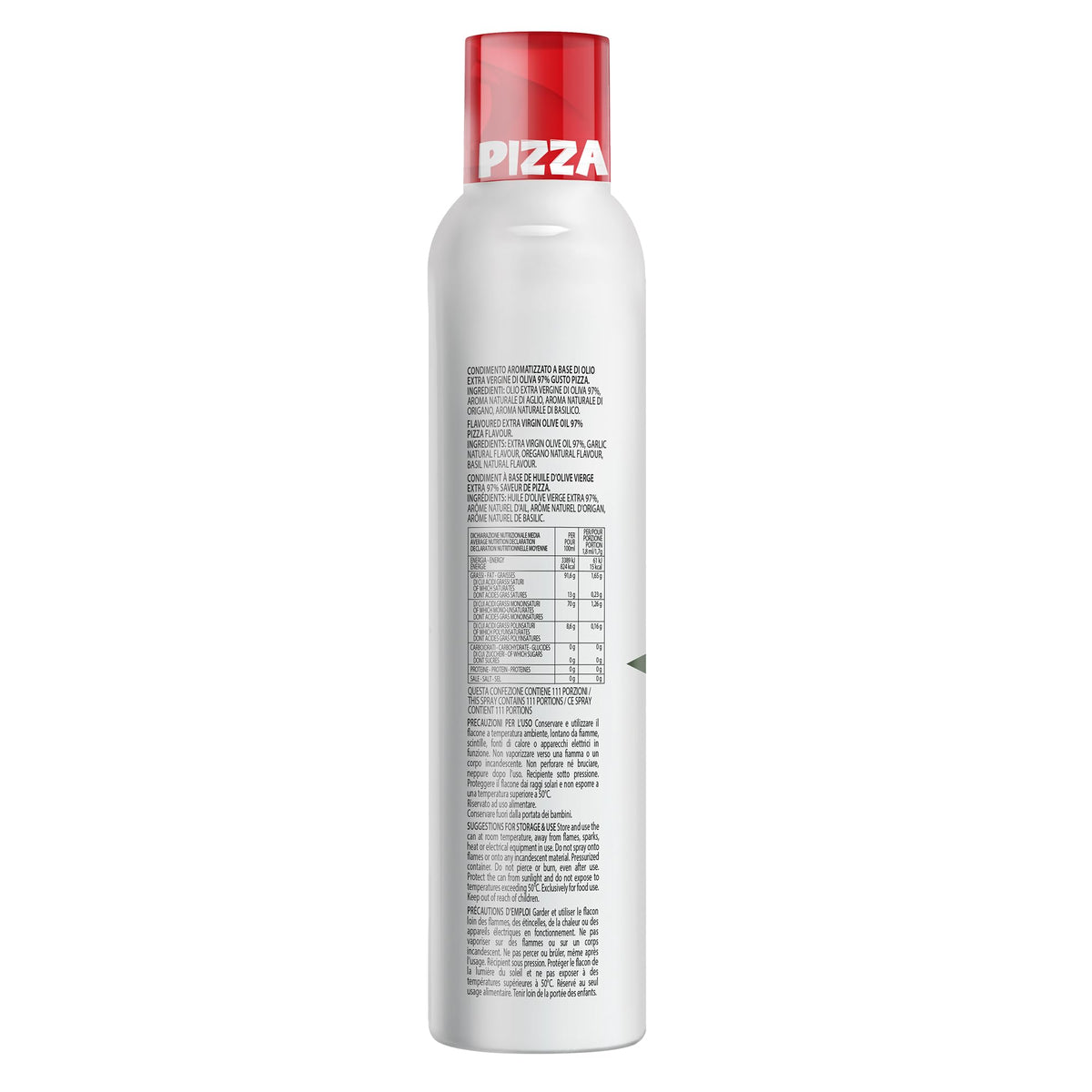 Pizza spray Fratelli Mantova, Olio extravergine di oliva spray al gusto pizza, 200 ml, Spray da Cucina, Zero Sprechi e Dosi Precise, Nebulizzatore Olio