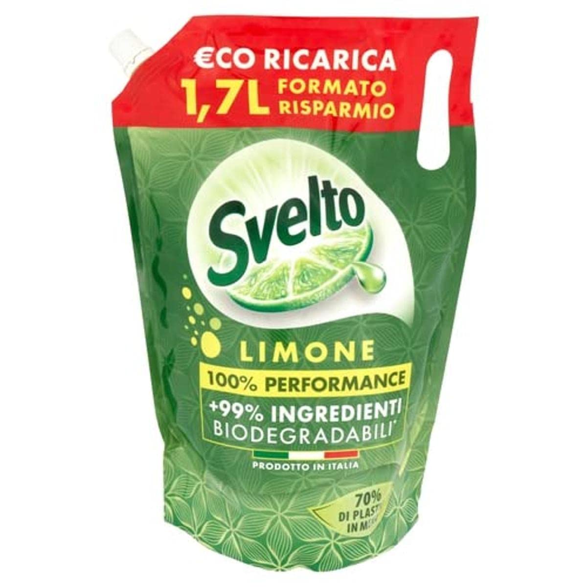 Svelto Eco Ricarica Detersivo Piatti a Mano Limone, 1.7L