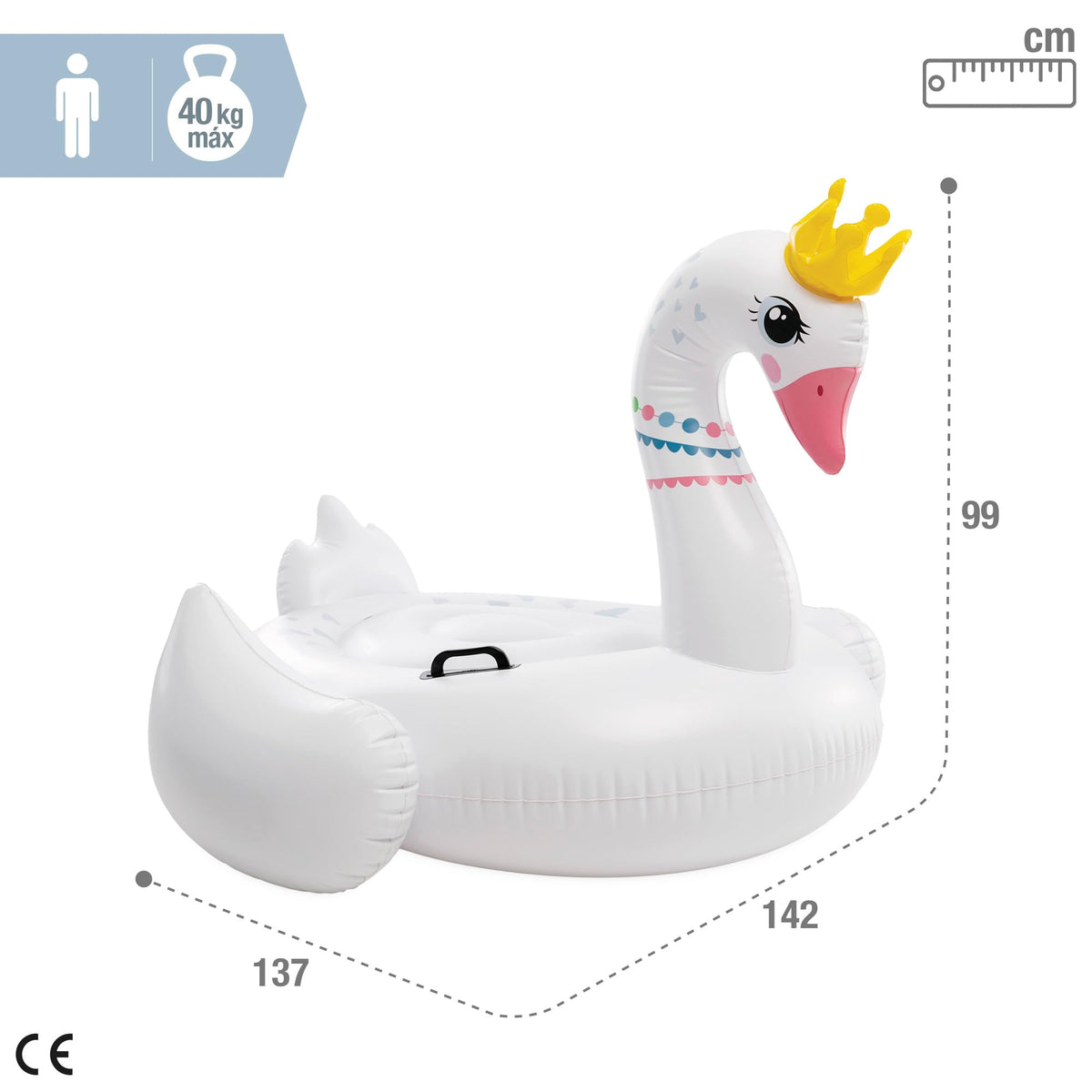 Intex Majestic Swan Ride-On, Inflated Size: 1.42m x 1.37m x 99cm (57562NP)