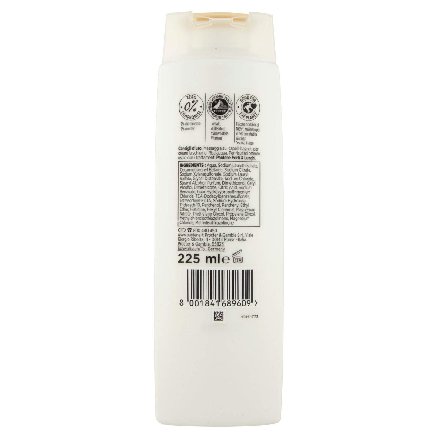 Pantene Pro-V Miracles Shampoo Forti e Lunghi con Antiossidanti, 225ml
